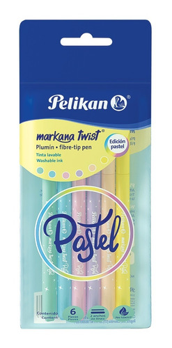 Marcador Markana Twist Pastel X 6 Pelikan