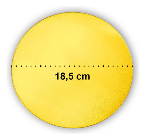 Prato Laminado Cakeboard Dourada Com 18,5cm Regina Festas