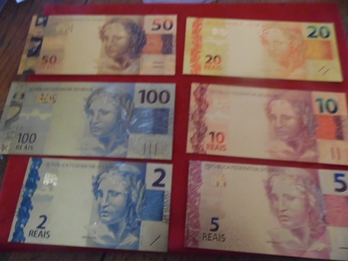 Set 6 Billetes De Oro  Gold    Brasil 