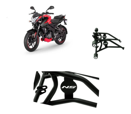 Defensa Crash Bar Stunt Slider Pulsar Ns 200 Acero Reforzado