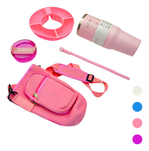 Termo 40 Oz Con Funda Cubre Popote Y Plato De Dulces 1.2 L