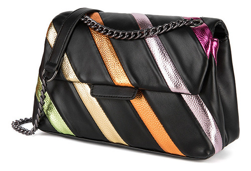 Bolso De Hombro Kurt Geiger Rainbow Color Clash Chain