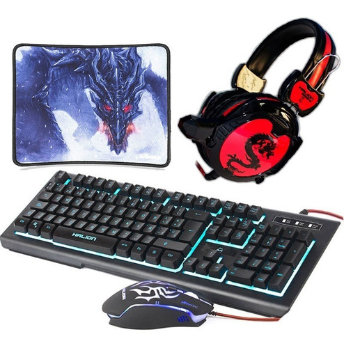 Kit Gamer Mirage 4 En 1 Teclado + Mouse + Audifono + Pad