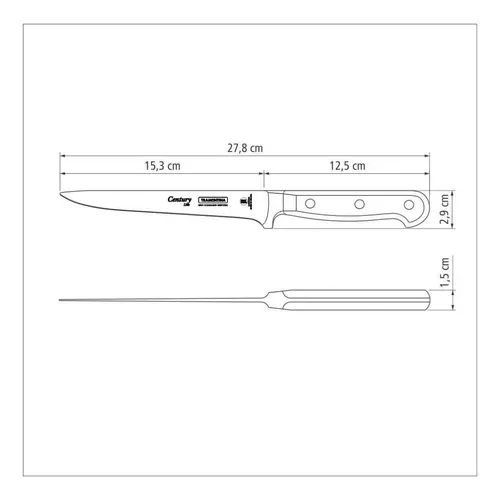 Juego De 3 Cuchillos Tramontina Century Set Cocina - Rex