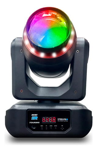 Par de luces robóticas 120W Mini 1 R touring prisma rotatorio 18 caras efecto Rainbow disco 8 colores / 7 colores Aro SMD / 8 Gobos Metalicos 2 Dicroicos DMX512 / 12 Y 14 CANALES Steelpro