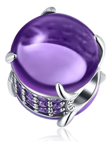 Charms Plata Esterlina 925 Piedra Morada