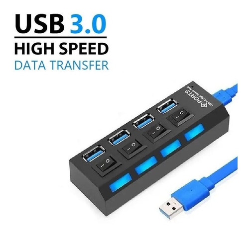 Hub Usb 3.0 4 Puertos Con Switch De Encendido