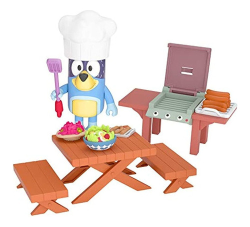 Bluey Dad Backyard Bbq - Figura Bandit 2.5  Con Juego De Pat