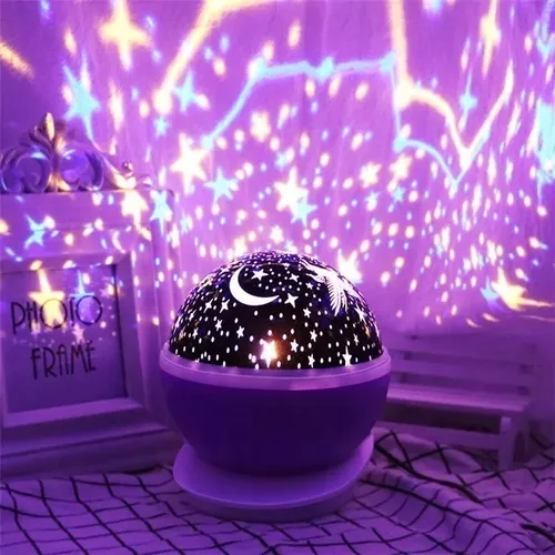 Proyector Estrellas Giratorio Luz De Noche Led Niños Color de la estructura  Violeta