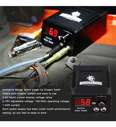 Imagen 5 de 8 de Dragonhawk Kit De Tatuaje Profesional Tattoo Maquina Tatuar