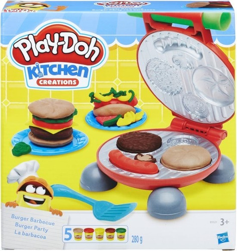 Imagen 6 de 10 de Play-doh Hamburguesas A La Parrilla Kitchen Hasbro B5521 Edu
