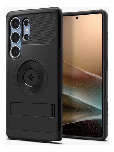 Funda Spigen Para Samsung S25 Ultra Magfit Slim Armor En Color Negro Con Soporte