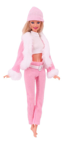 Conjunto Chaqueta Piel Gorro Remera Y Calza Para Barbie