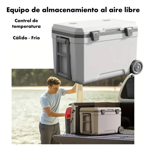Cooler Nevera De 45lts Portatil Hielera Con Ruedas Camping