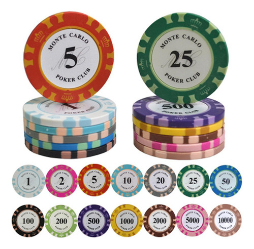 Fa 100 Piezas De Fichas De Juego De Póquer Profesional Aabc