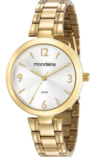 Relógio Mondaine Feminino Mulher Analógico Dourado Pulseira De Aço Fino Pequeno Luxo Com Caixa Garantia + Nota Fiscal