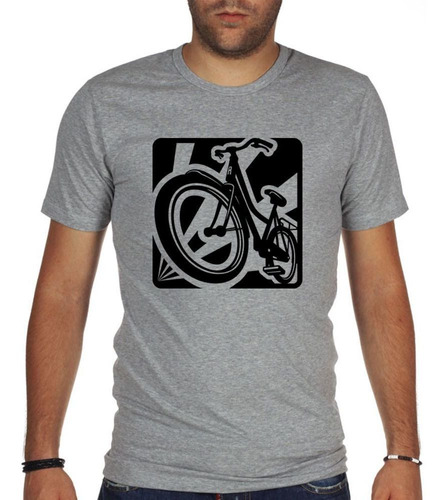 Remera De Hombre Dibujo Bicicleta Ciclisto Aventura M1