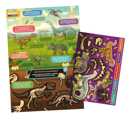 Dinosaurios Láminas Magnéticas Juega Y Aprende
