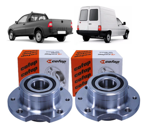 Par Cubos Traseiro Rolamento Fiorino Strada Sem Abs Cofap