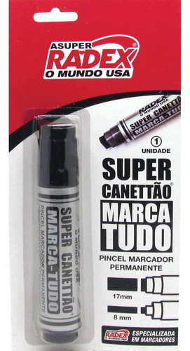 Pincel Marcador Permanente Super Canetao 17mm Preto