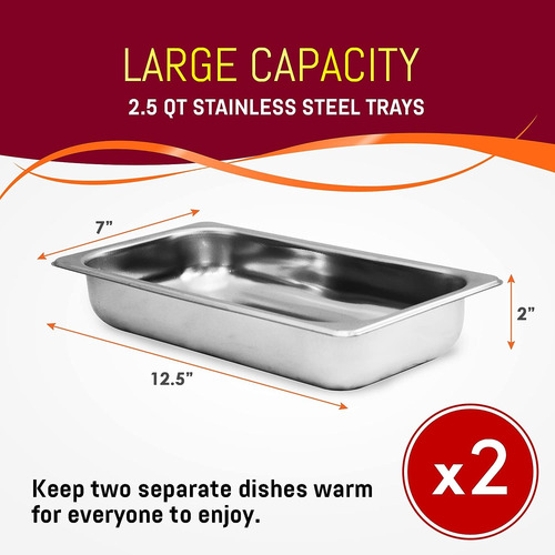 Elite Gourmet Ewm-6122 Dual 2 X 2.5 Qt. Bandejas, Servidor B