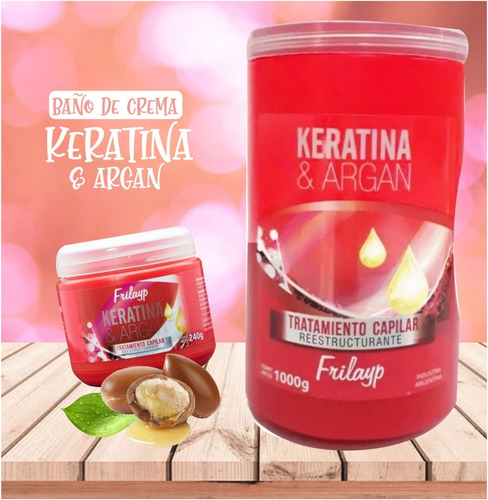 Mascara Baño De Crema Keratina Y Argan Frilayp X 240