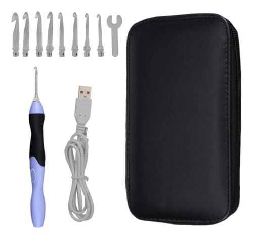 Ganchos De Ganchillo Con Luz Led 9 En 1 Usb Recargable Diy