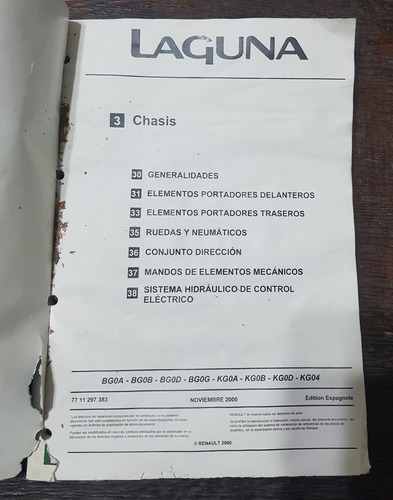 Manual De Despiece Y Reparación Renault Laguna 3 - Chasis (Usado)