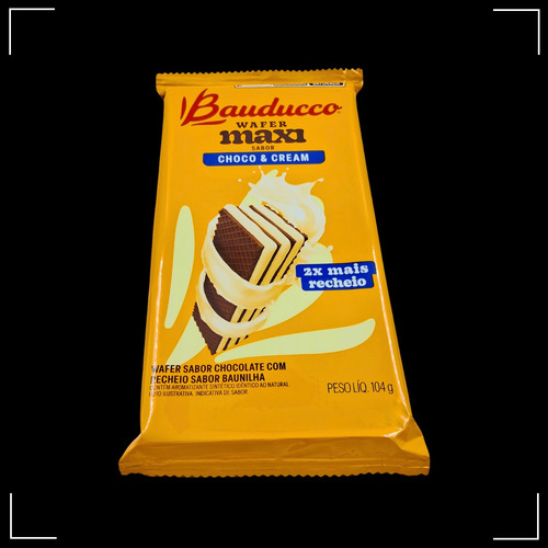 Biscoito Wafer Maxi Choco Cream Baunilha 104g Bauducco Kit 3
