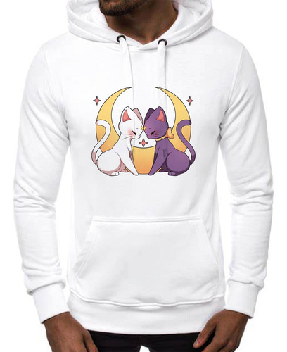 Sudadera Con Gorro Gatos Luna Dibujo 008p