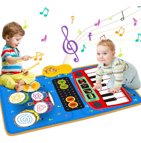 Alfombra Musical Portátil Para Bebés, Piano Y Batería