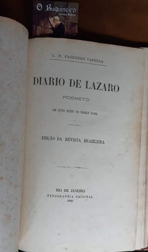 Diário De Lázaro - Fagundes Varella - 1ª Edição - 1880