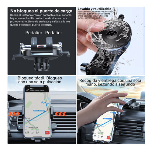 Soporte Para Celular Auto Ajustable 360o Con Estable Ventosa