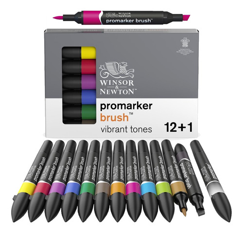 Winsor & Newton Promarker Brush X12 Colores Vibrantes