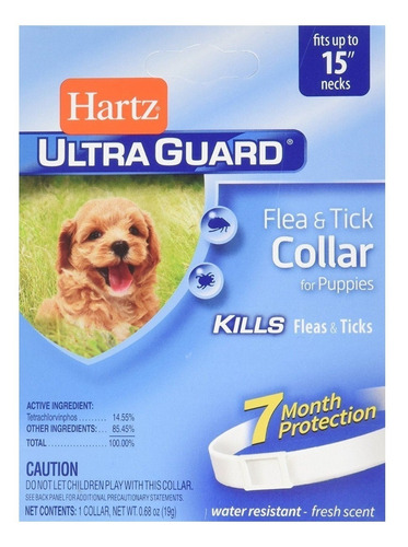 Collar antiparasitario para pulga Hartz UltraGuard para perro color blanco