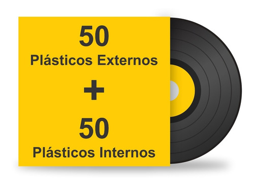 100 Plásticos Internos Externos Proteção Para Lp Disco Vinil