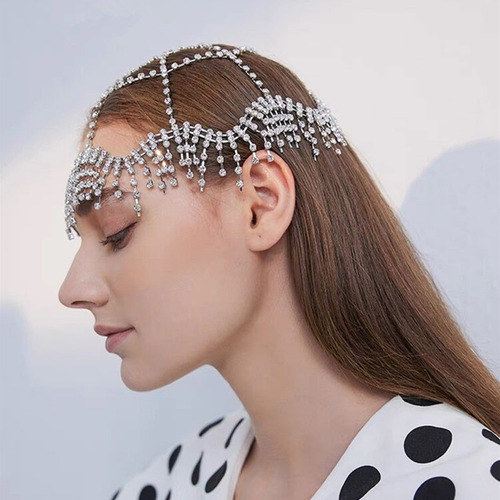 Para Cadena De Cabeza Para Gorro De Strass, Diadema, Diadema