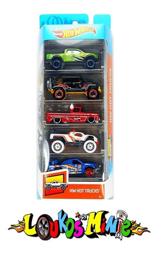 Hot Wheels Pack 5 Hw Hot Trucks Escala 1:64 Lacrado