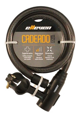 Cadeado Bike Bicicleta Elleven Com Chave 12mm X 1m