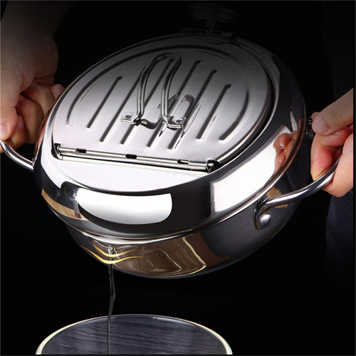Inoxidable 304 Olla De Acero Sartén Freidora Japonesa 4,2 L