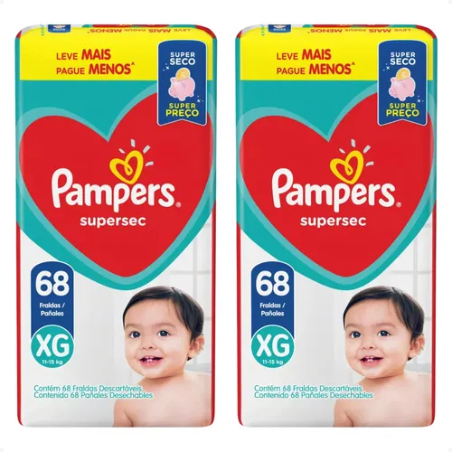 Pampers Supersec Fraldas Descartáveis Tamanho Xg 136 Un Gênero Sem gênero Tamanho Extra grande (XG)