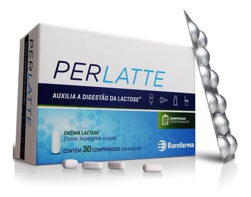 Suplemento De Lactase Perlatte 9000 Fcc Com 30 Comprimidos