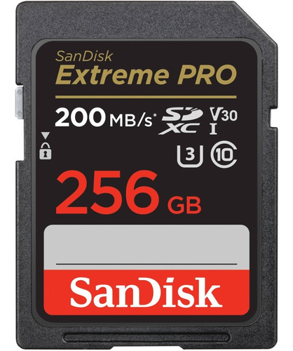 Cartão De Memória Sandisk Sdxc 256gb Extreme Pro Uhs-i 200mb