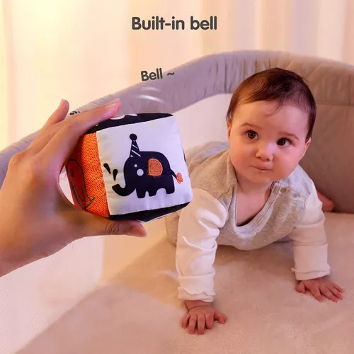 TUMAMA Paquete de 4 juguetes para bebés de 0, 3, 6, 9, 12 meses, juguetes  de cuna colgantes para el desarrollo del recién nacido, asiento de