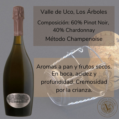 Imagen 2 de 10 de Espumante Progenie 1 Brut Nature 750ml.