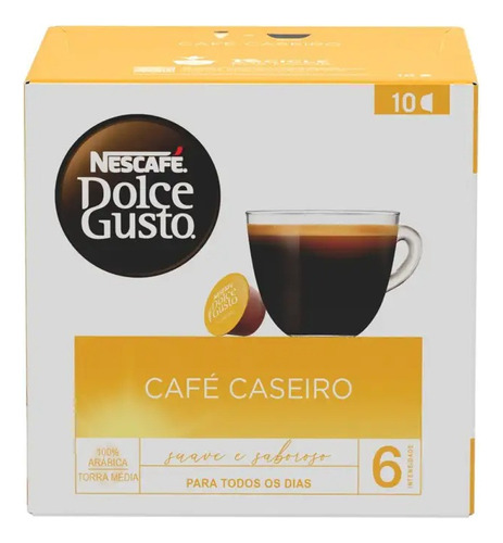 Café caseiro em cápsula Dolce Gusto 10 unidades Nescafé