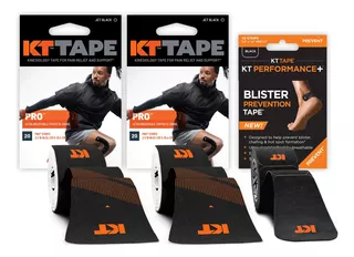 Kinesiology - Kit De Cinta Atletica, 2 Kt Tape Pro Jet Black