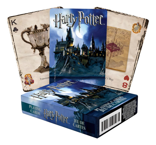 Baraja De Cartas Harry Potter Aquarius Naipe Poker Reverso Azul Idioma Inglés