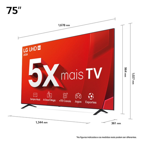 Smart Tv Lg Uhd 4k Ut80 75 Polegadas 75ut8050psa