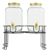 Comprar 2 Pcs Dispensadores De Vidrio 2 Galones Con Grifos Dorados Y
